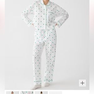 NWT jcrew cotton heart print pajamas